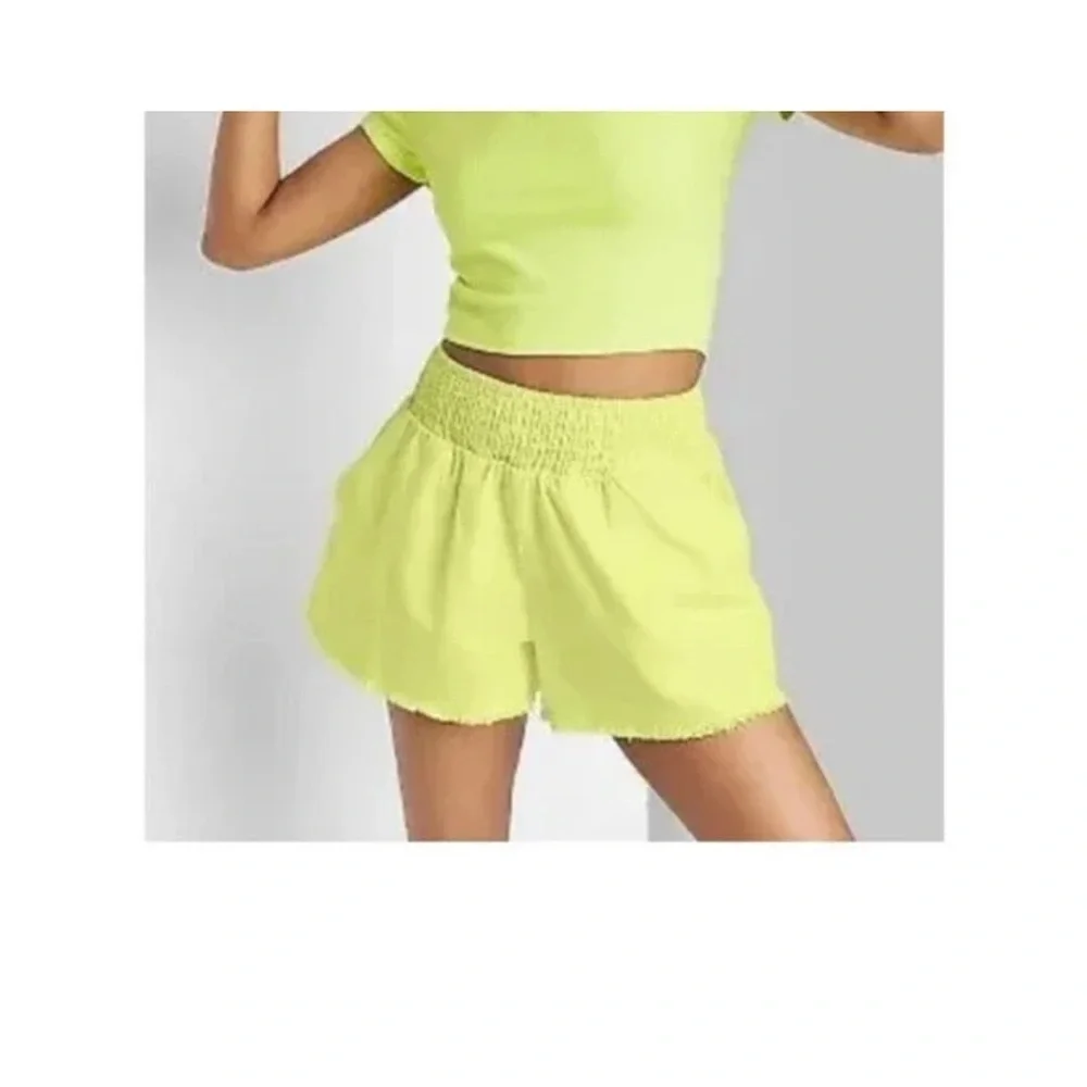 Wild Fable Lime Green High-Rise Woven Pull-On Vibrant